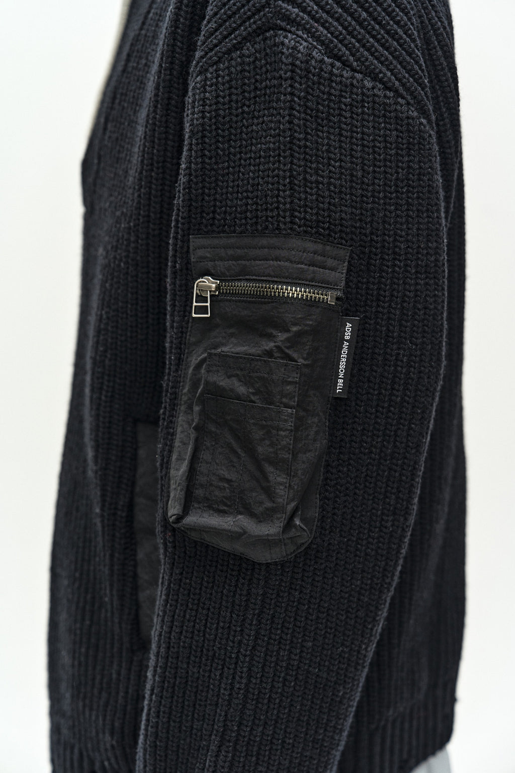 Andersson Bell - Double Layered Quarter Zip-Up Sweater (Black/Grey) product image 7 | TRAB K-Fashion Australia