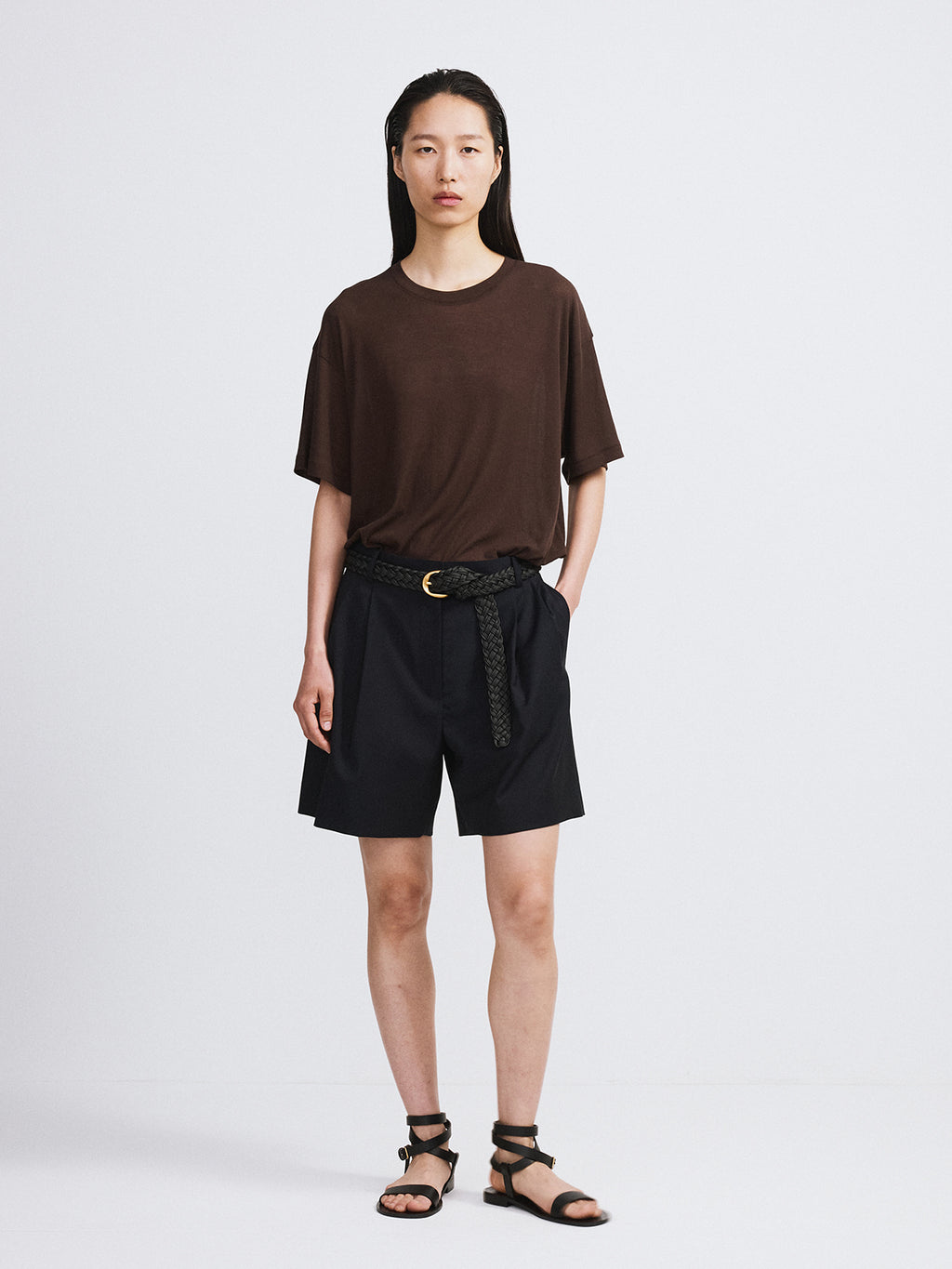 Recto - Double Pleated Shorts (Dark Navy) product image 2 | TRAB K-Fashion Australia