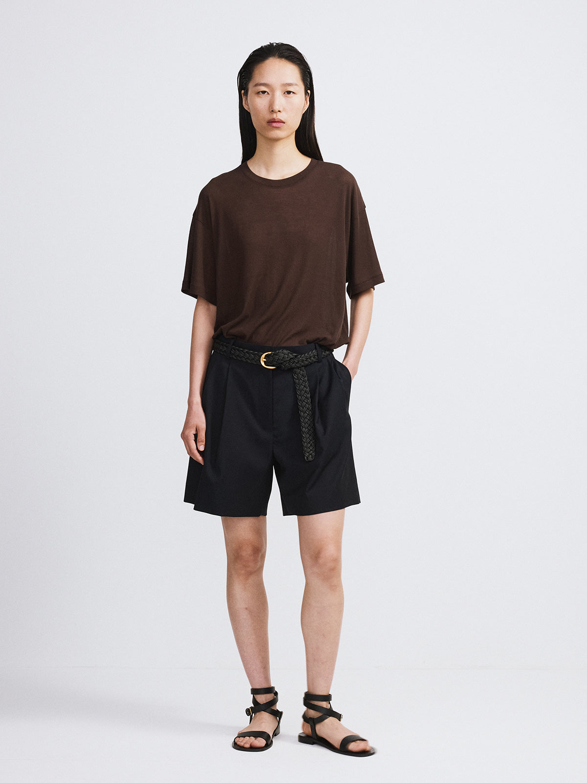 Recto - Double Pleated Shorts (Dark Navy) product image 2 | TRAB K-Fashion Australia