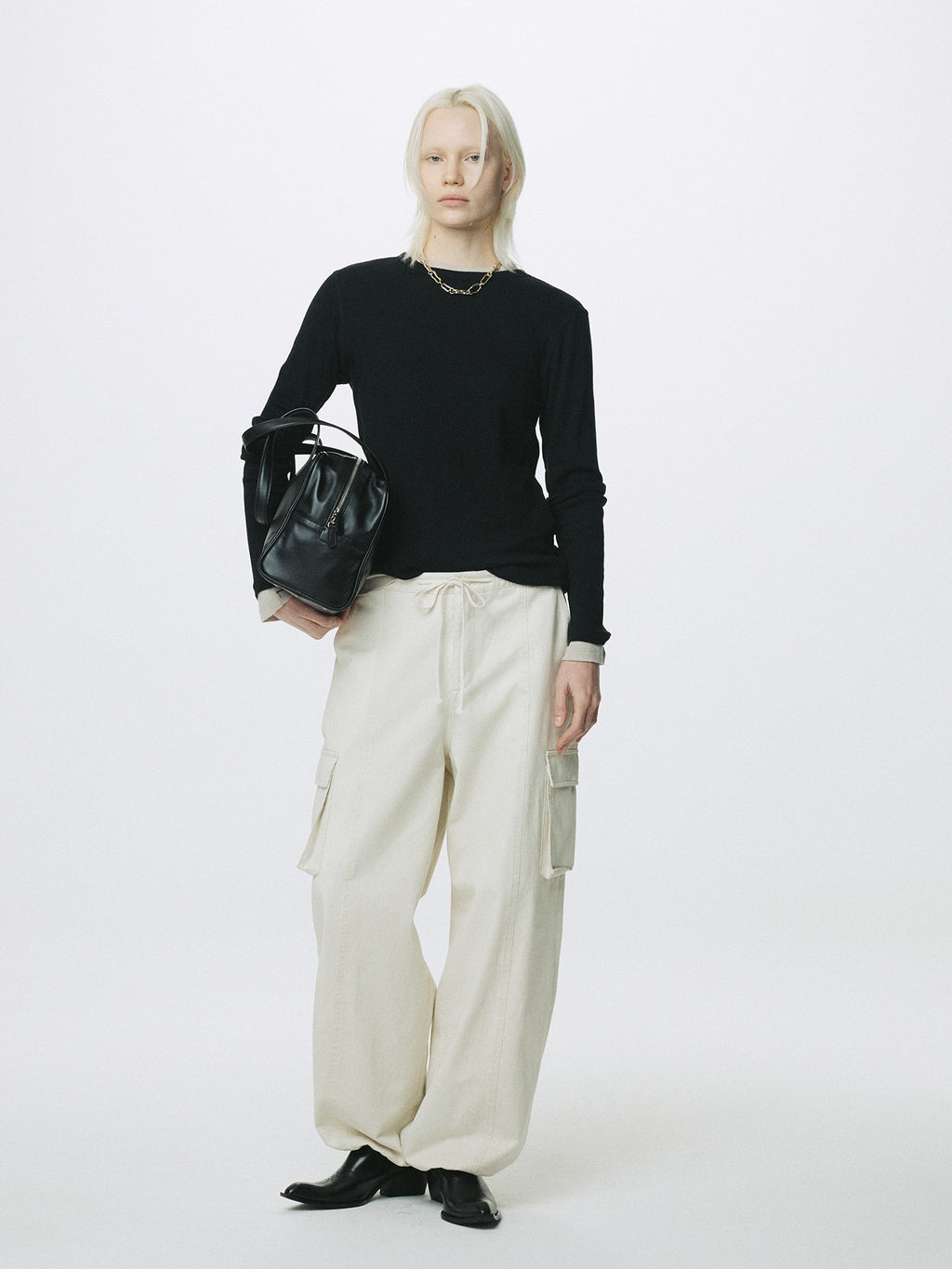 Tonywack - Cotton Drawstring Cargo Trousers (Ivory) product image 5 | TRAB K-Fashion Australia