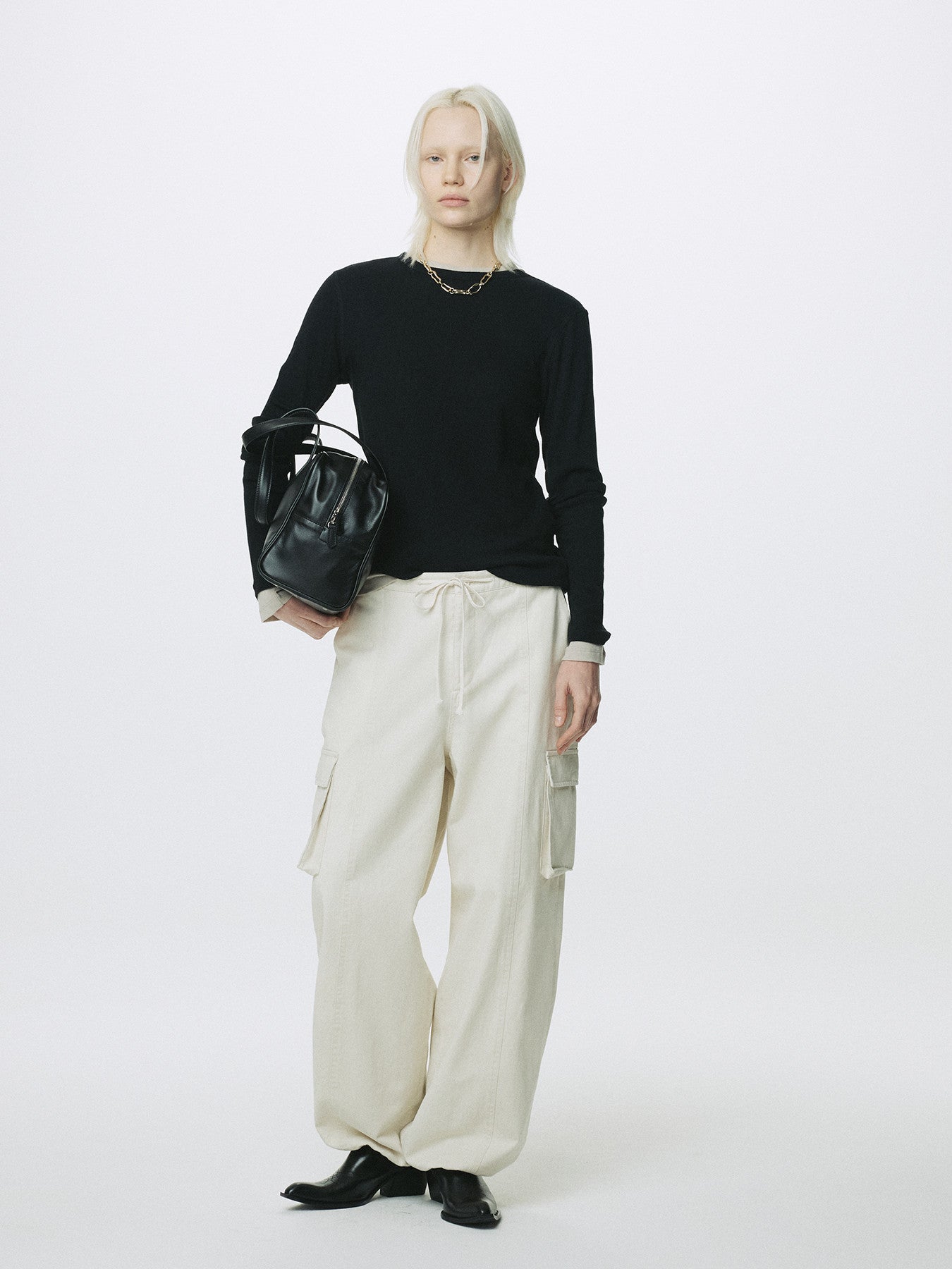 Tonywack - Cotton Drawstring Cargo Trousers (Ivory) product image 5 | TRAB K-Fashion Australia