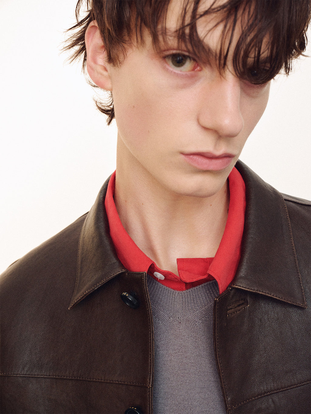 Tonywack - Vegetable Lamb Leather Chore Jacket (Faded Brown) product image 8 | TRAB K-Fashion Australia