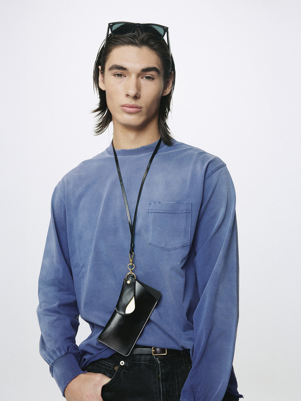 Tonywack - Garment Dyed Long Sleeve Crew (Faded Purple Blue) product image 7 | TRAB K-Fashion Australia