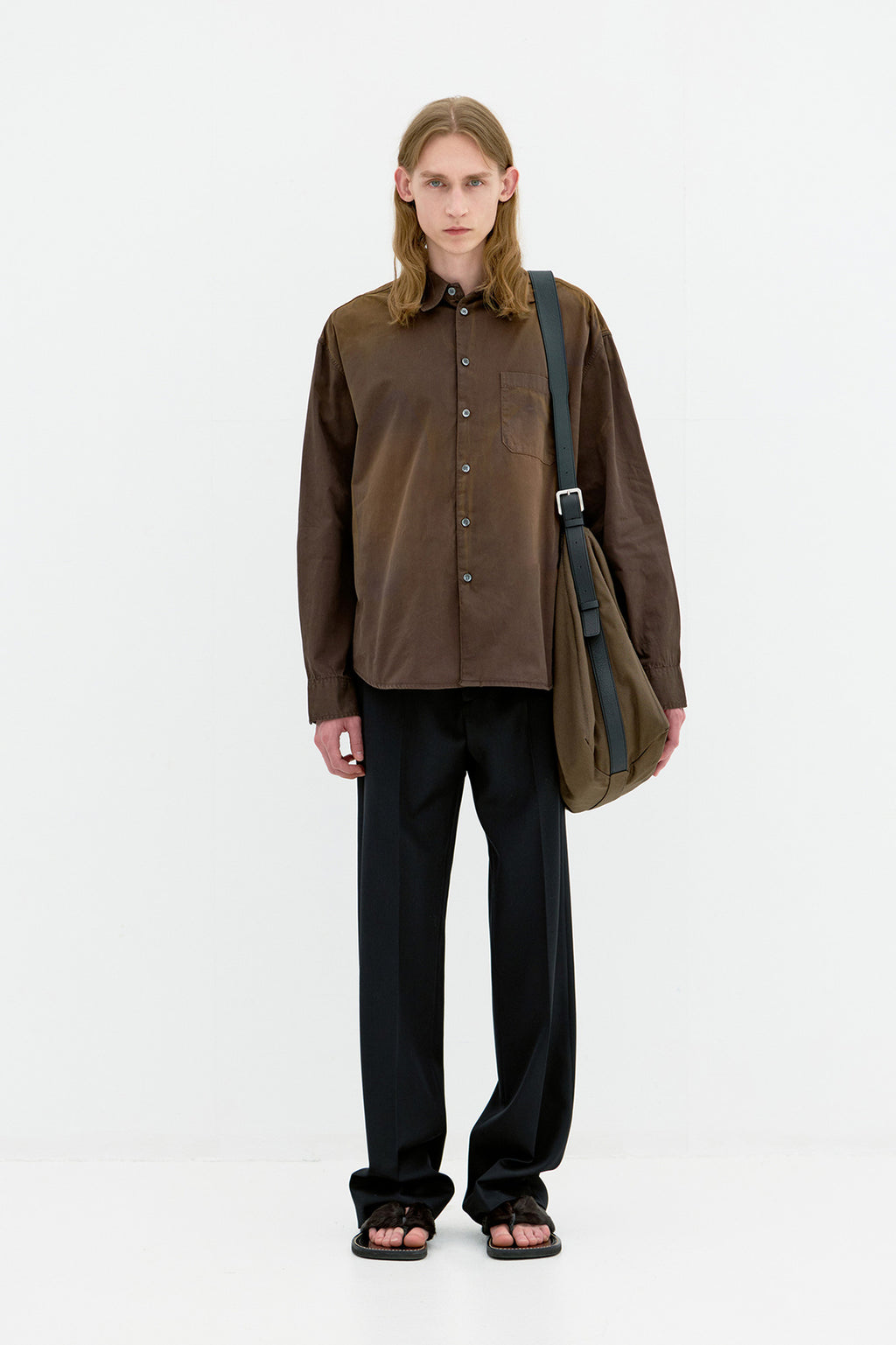 Coor - Washed Dyed Sun Faded Shirt (Washed Brown) product image 2 | TRAB K-Fashion Australia