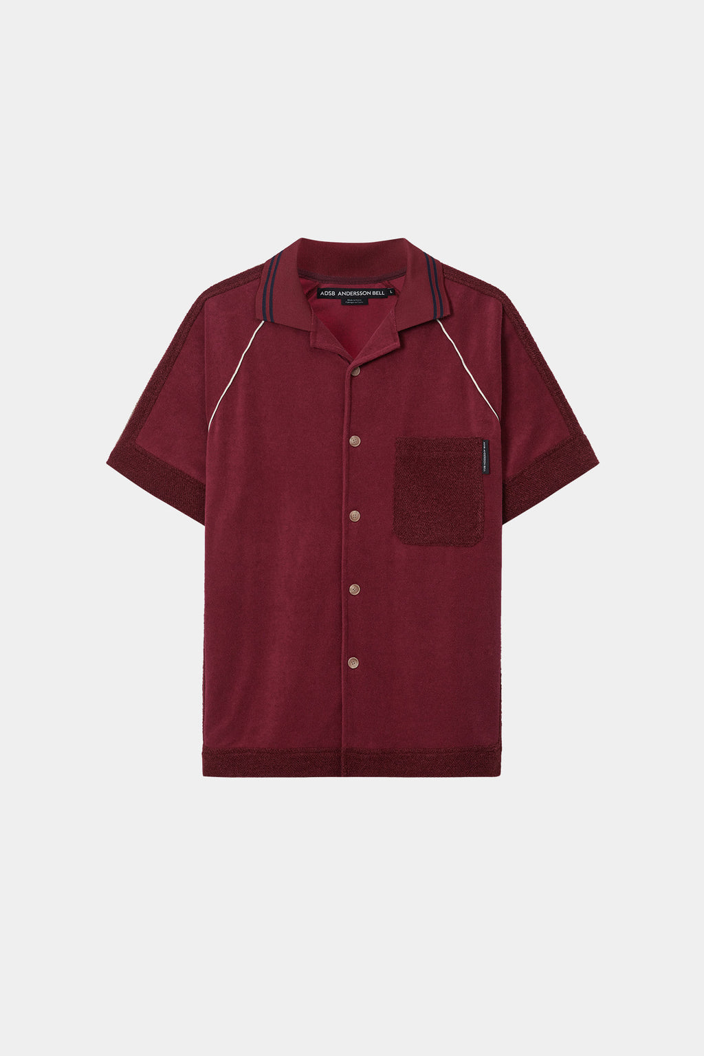 Andersson Bell - Lagos Terry Open Collar Shirt (Wine) product image 10 | TRAB K-Fashion Australia