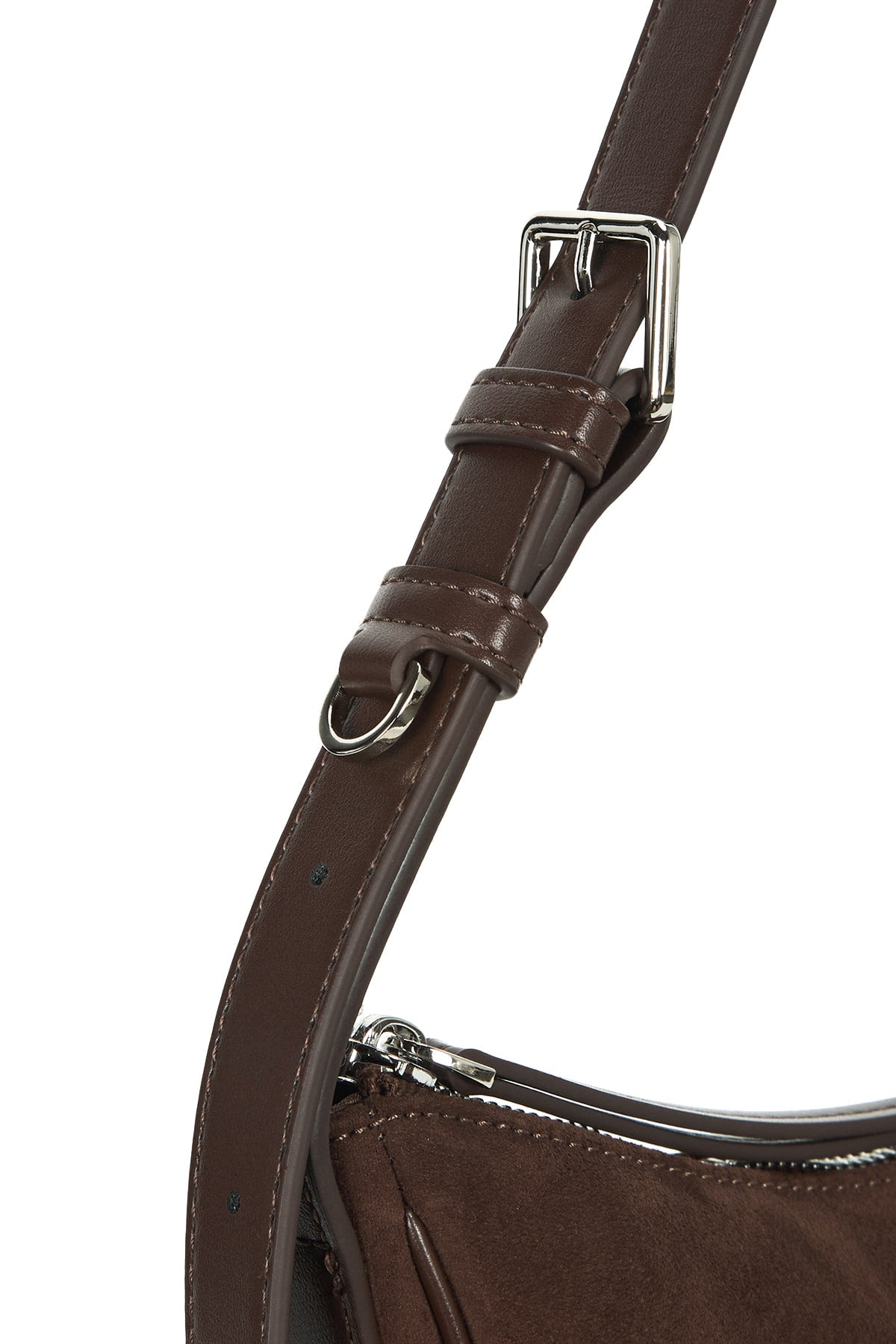 Matin Kim - Suede Mini Arc Hobo Bag (Brown) product image 5 | TRAB K-Fashion Australia