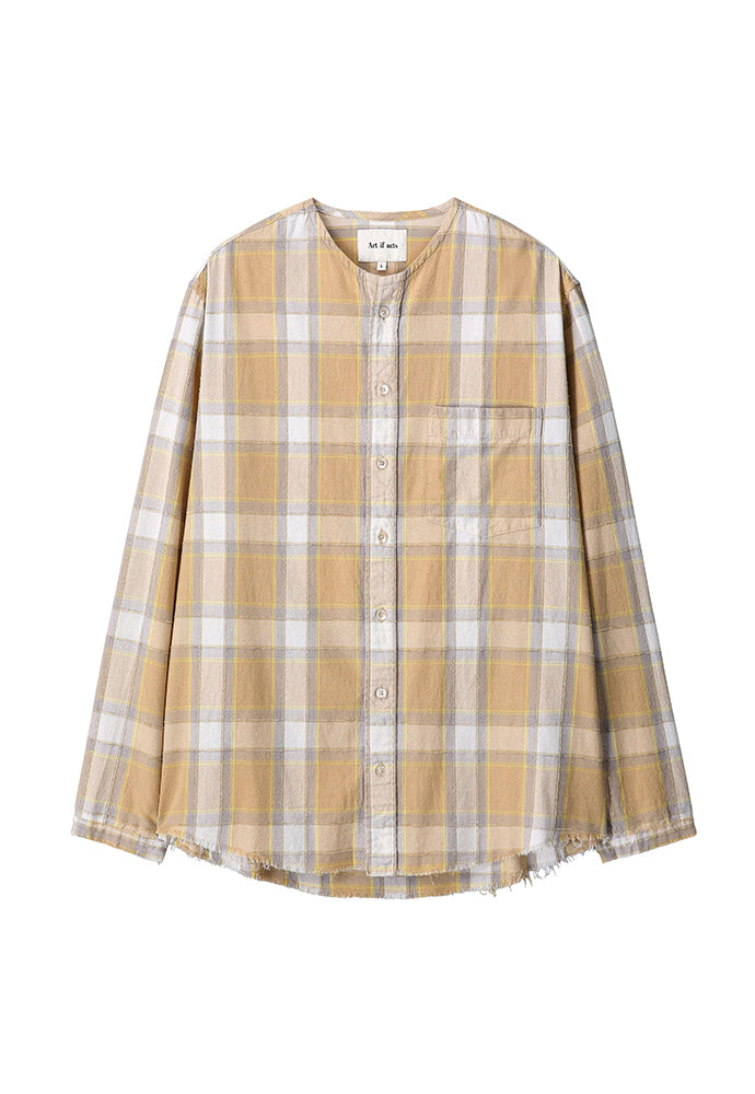 Art if acts - Non Collar French Check Shirt (Desert) product image 6 | TRAB K-Fashion Australia