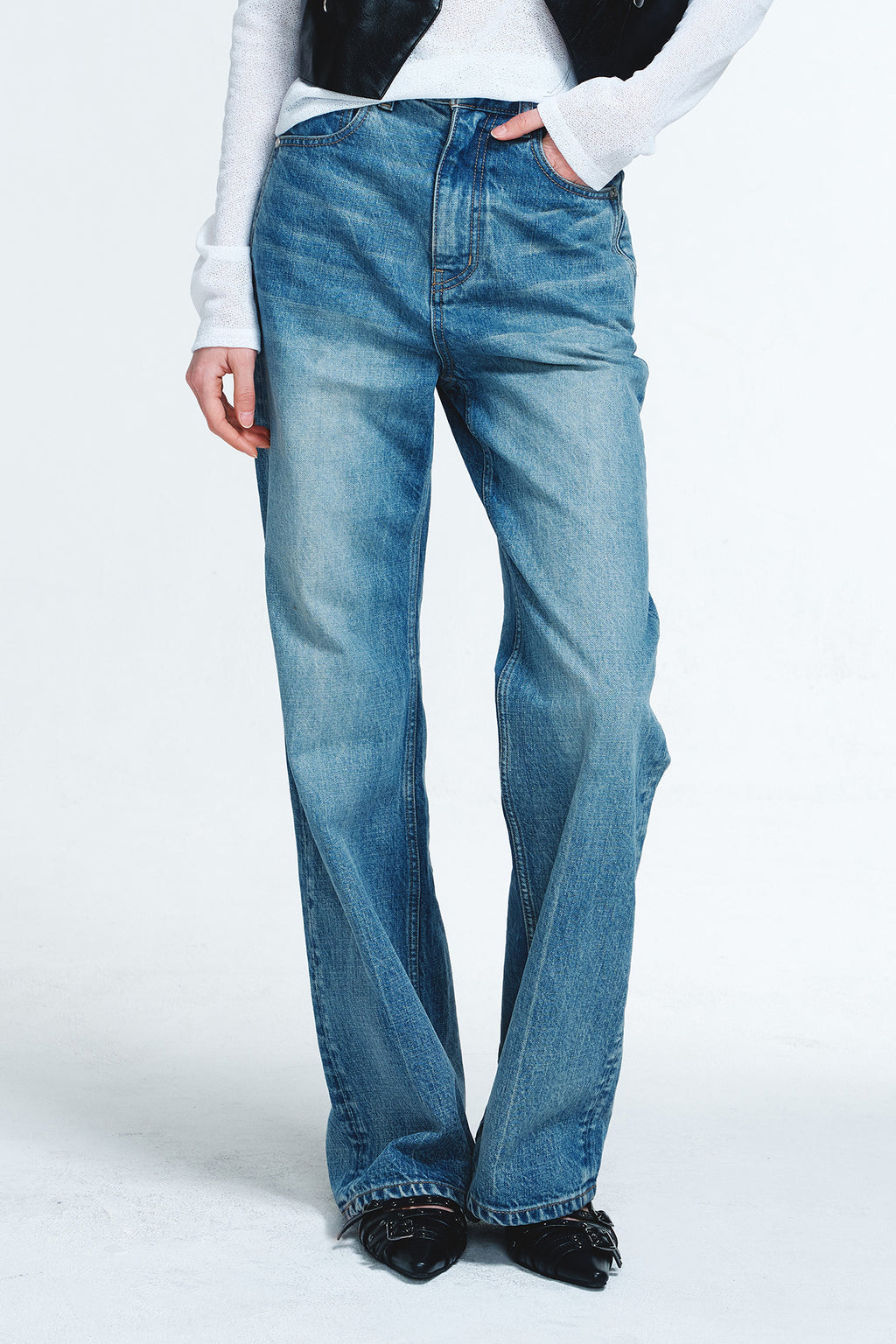 Deinet - Straight Denim Pants (Blue) product image 10 | TRAB K-Fashion Australia
