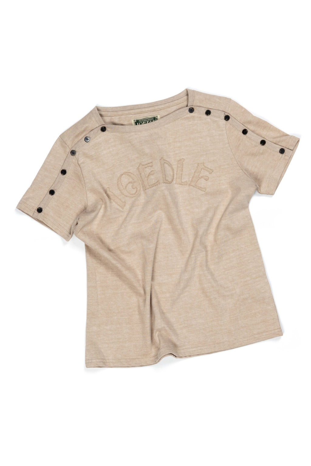 Ioedle - Closure Logo Boat Neck T-Shirt Yellow (Brown) product image 1 | TRAB K-Fashion Australia