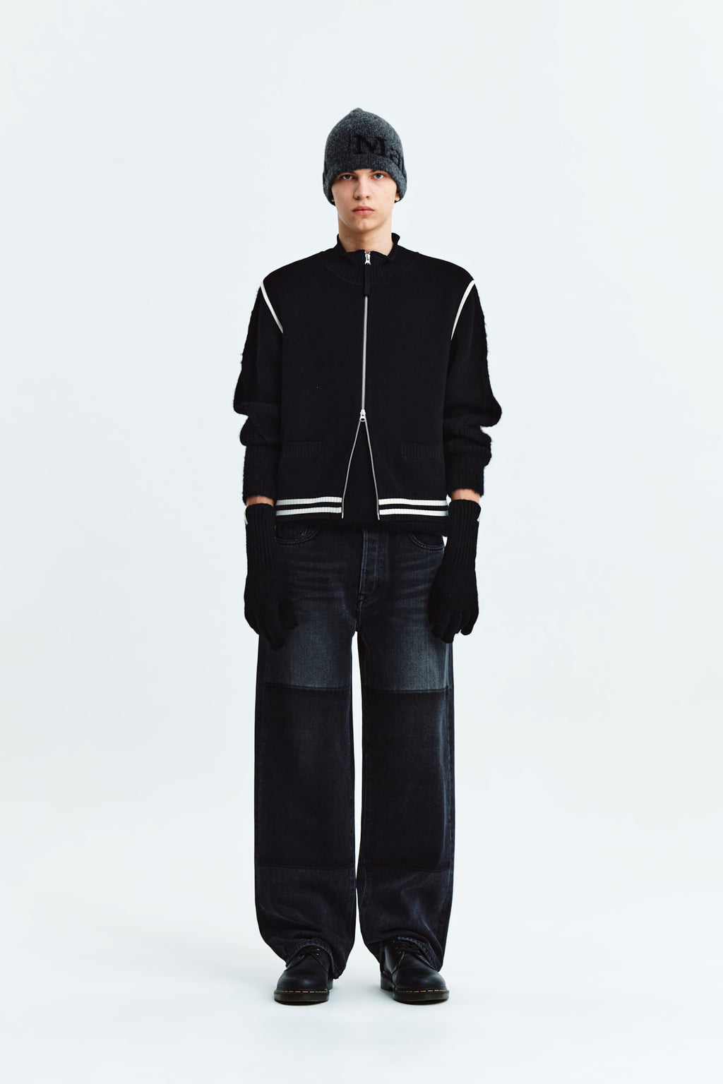 Matin Kim - Spell Point Stripe Knit Vest (Black) product image 13 | TRAB K-Fashion Australia