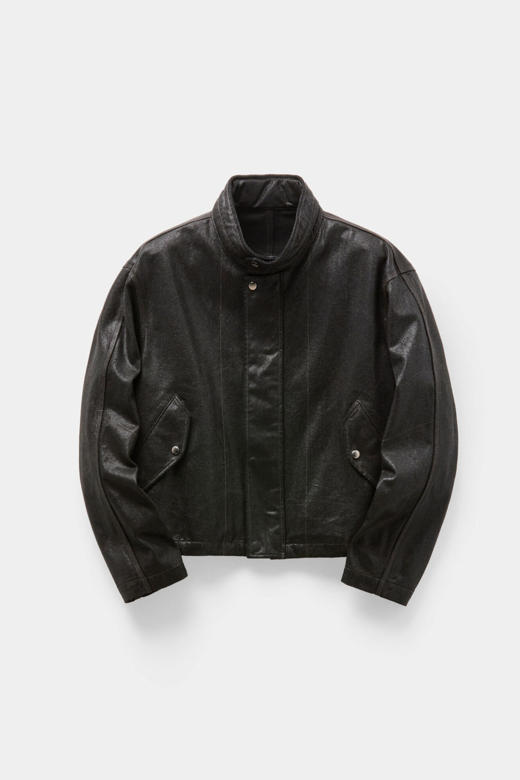 Coor - Coated Denim Stand Neck Jumper (Black) product image 1 | TRAB K-Fashion Australia