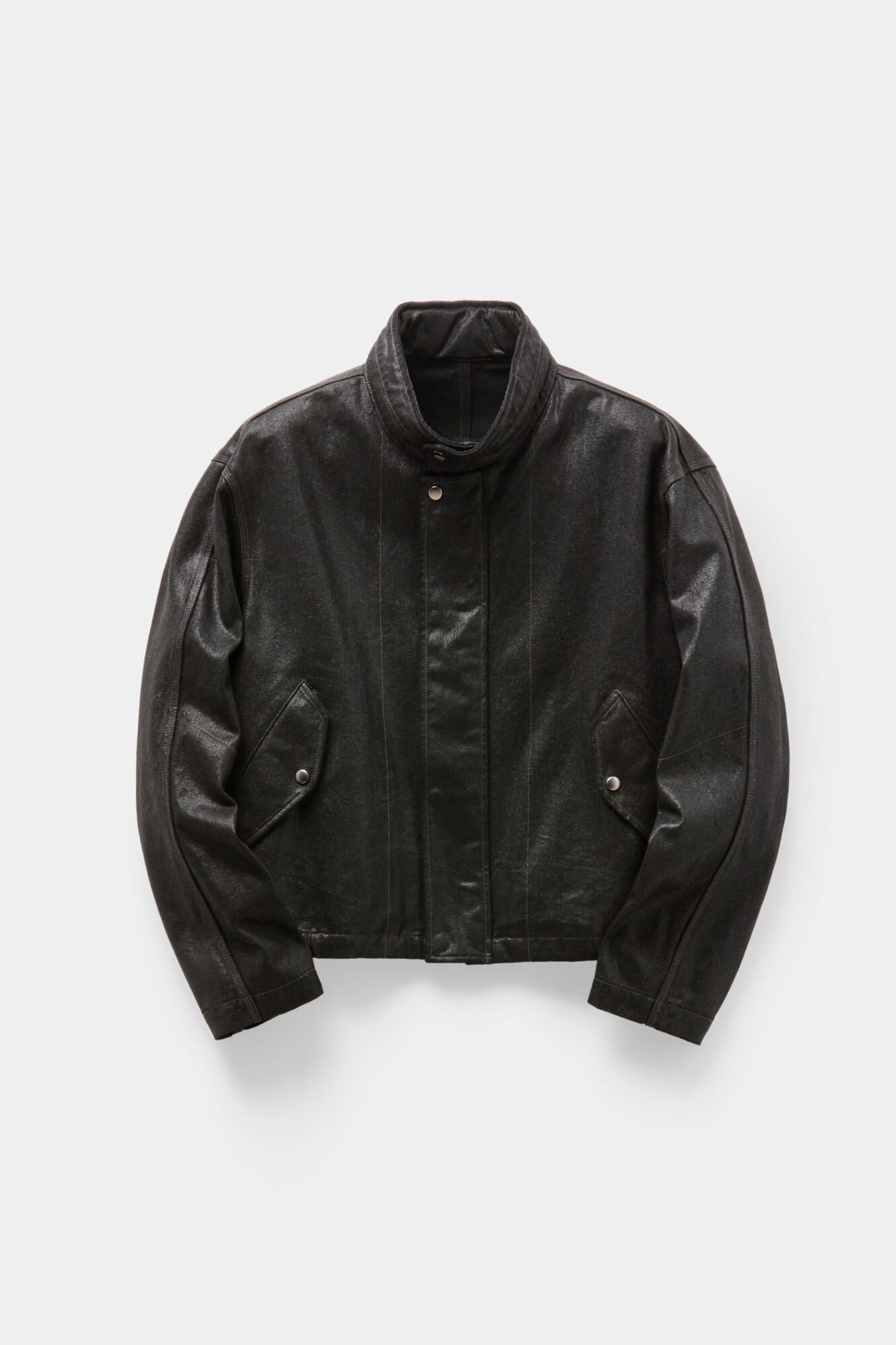 Coor - Coated Denim Stand Neck Jumper (Black) product image 1 | TRAB K-Fashion Australia