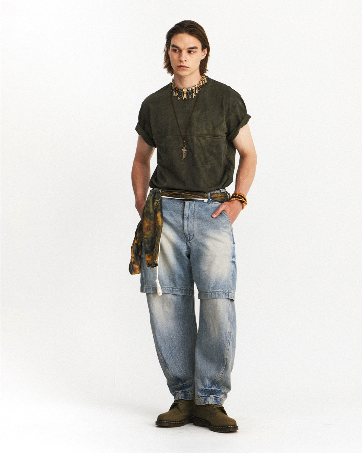 Eastlogue - Bleached Pocket T- Shirts (Olive) product image 4 | TRAB K-Fashion Australia