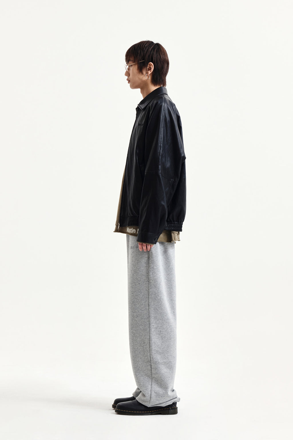 Matin Kim - Small Logo Quilted Faux Leather Zip Up Jumper (Black) product image 12 | TRAB K-Fashion Australia