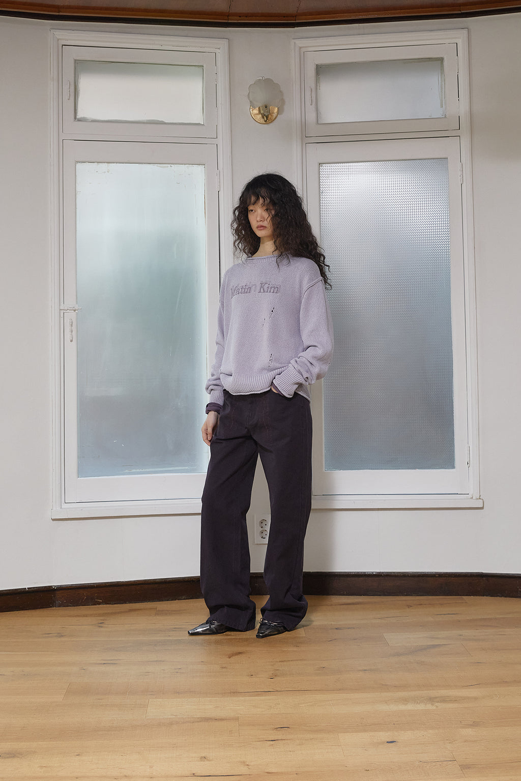 Matin Kim - Stitch Point Washed Cotton Pants (Purple) product image 8 | TRAB K-Fashion Australia