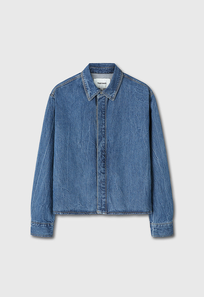 Tonywack - Covered Front Denim Blouson (Lightning Washed Blue) product image 7 | TRAB K-Fashion Australia