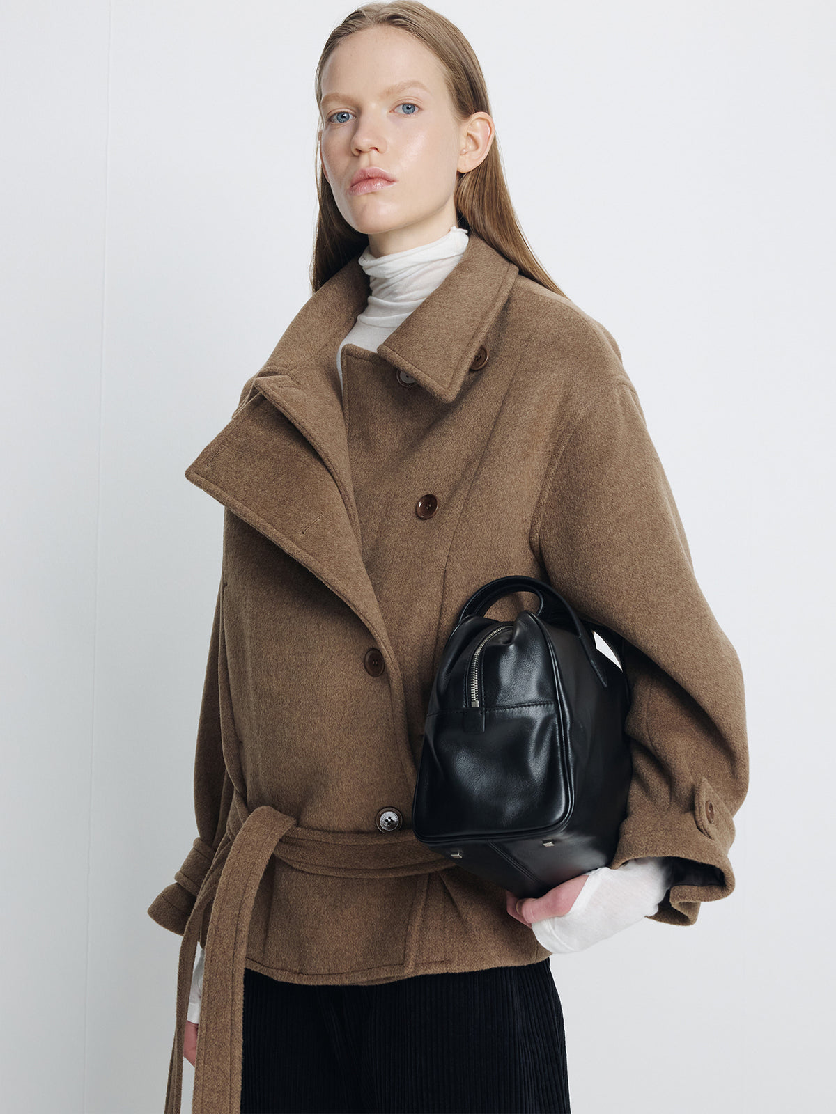Tonywack - Wool Asymmetrical Short Coat (Olive Brown) product image 4 | TRAB K-Fashion Australia