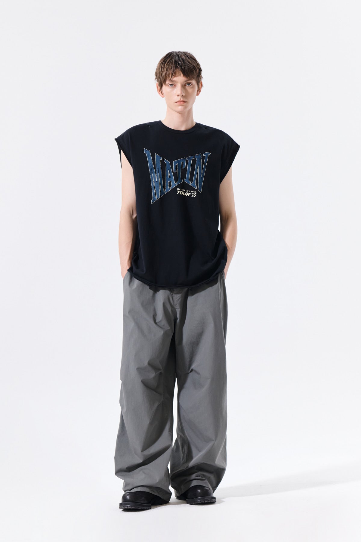 Matin Kim - Raw Edge Cut Out Sleeveless Top (Black) product image 9 | TRAB K-Fashion Australia