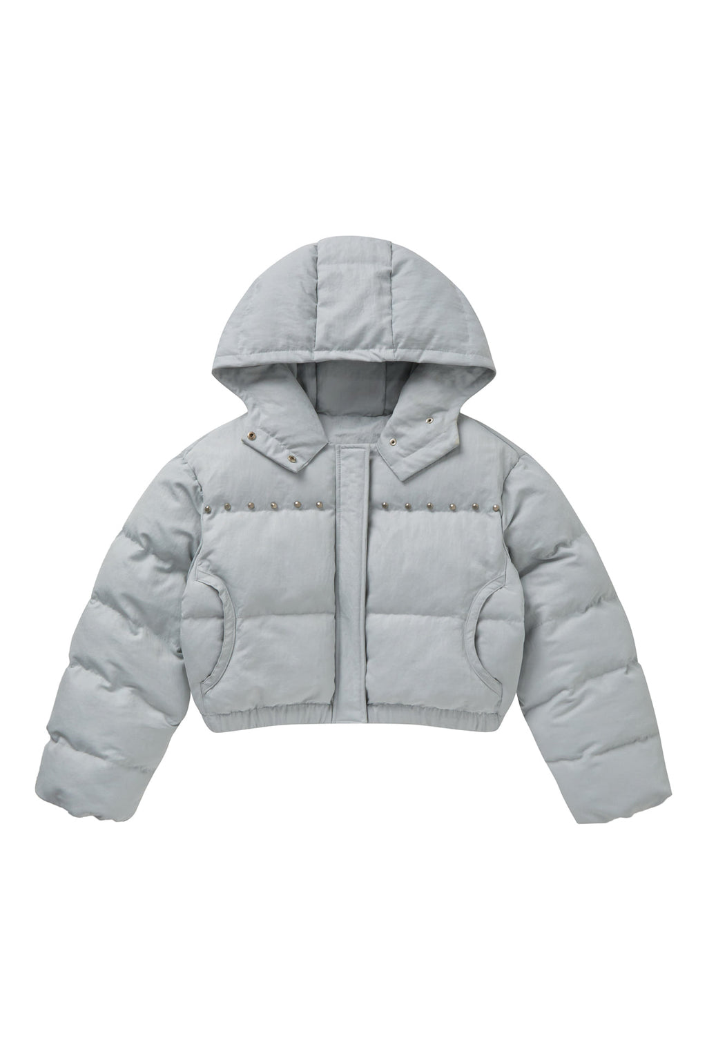 Deinet - Stud Wellon Hood Padded Jumper (Silver) product image 1 | TRAB K-Fashion Australia