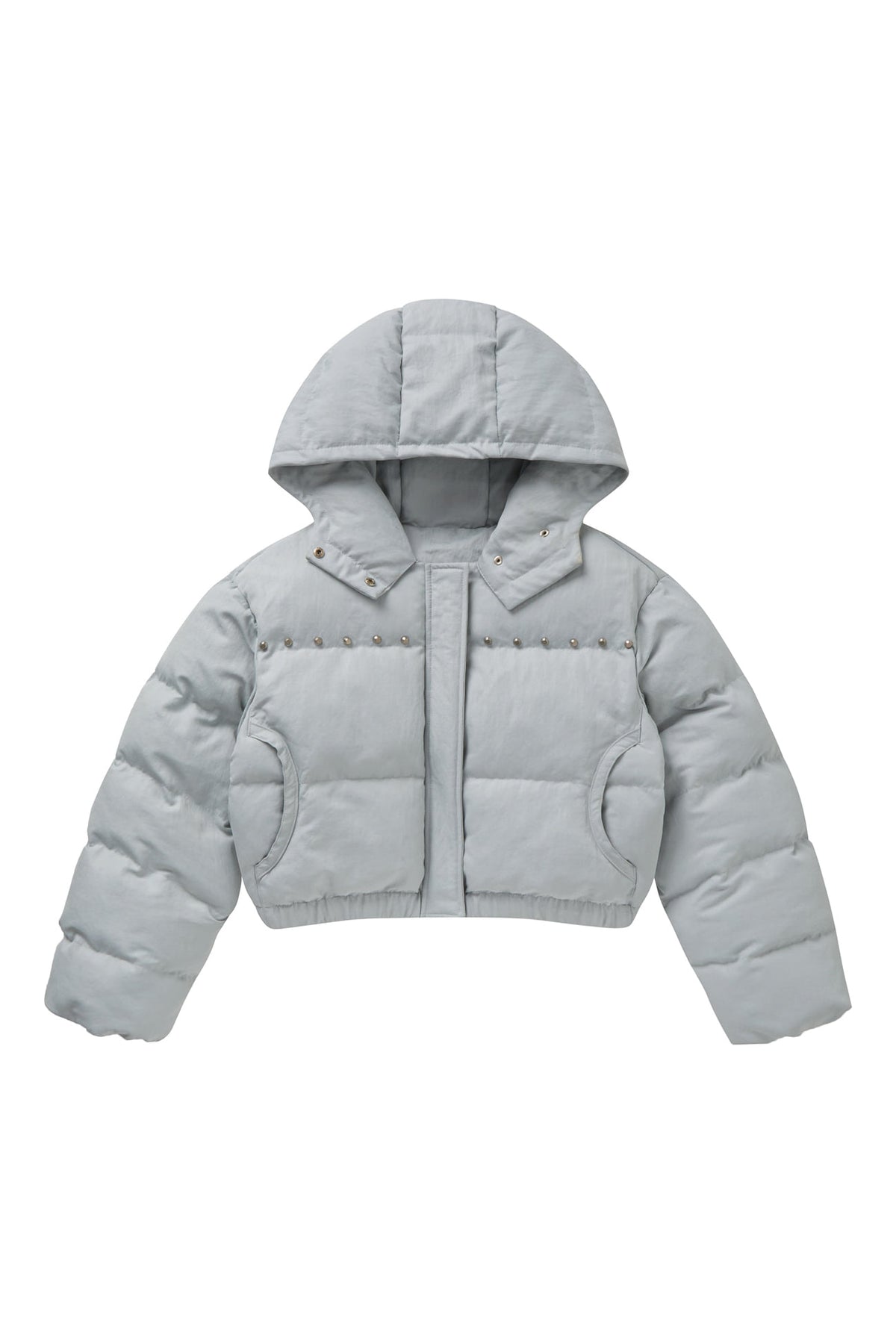 Deinet - Stud Wellon Hood Padded Jumper (Silver) product image 1 | TRAB K-Fashion Australia