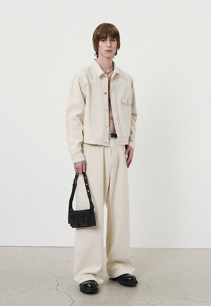 Tonywack - Wide-Leg Denim Jeans (Ecru) product image 2 | TRAB K-Fashion Australia