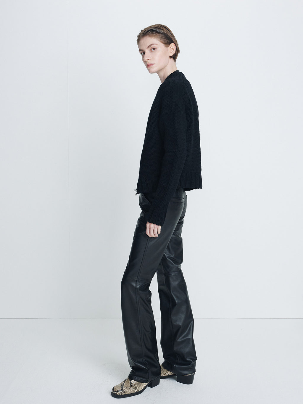 Tonywack - Shetland Wool Knitted Zip Blouson (Black) product image 3 | TRAB K-Fashion Australia