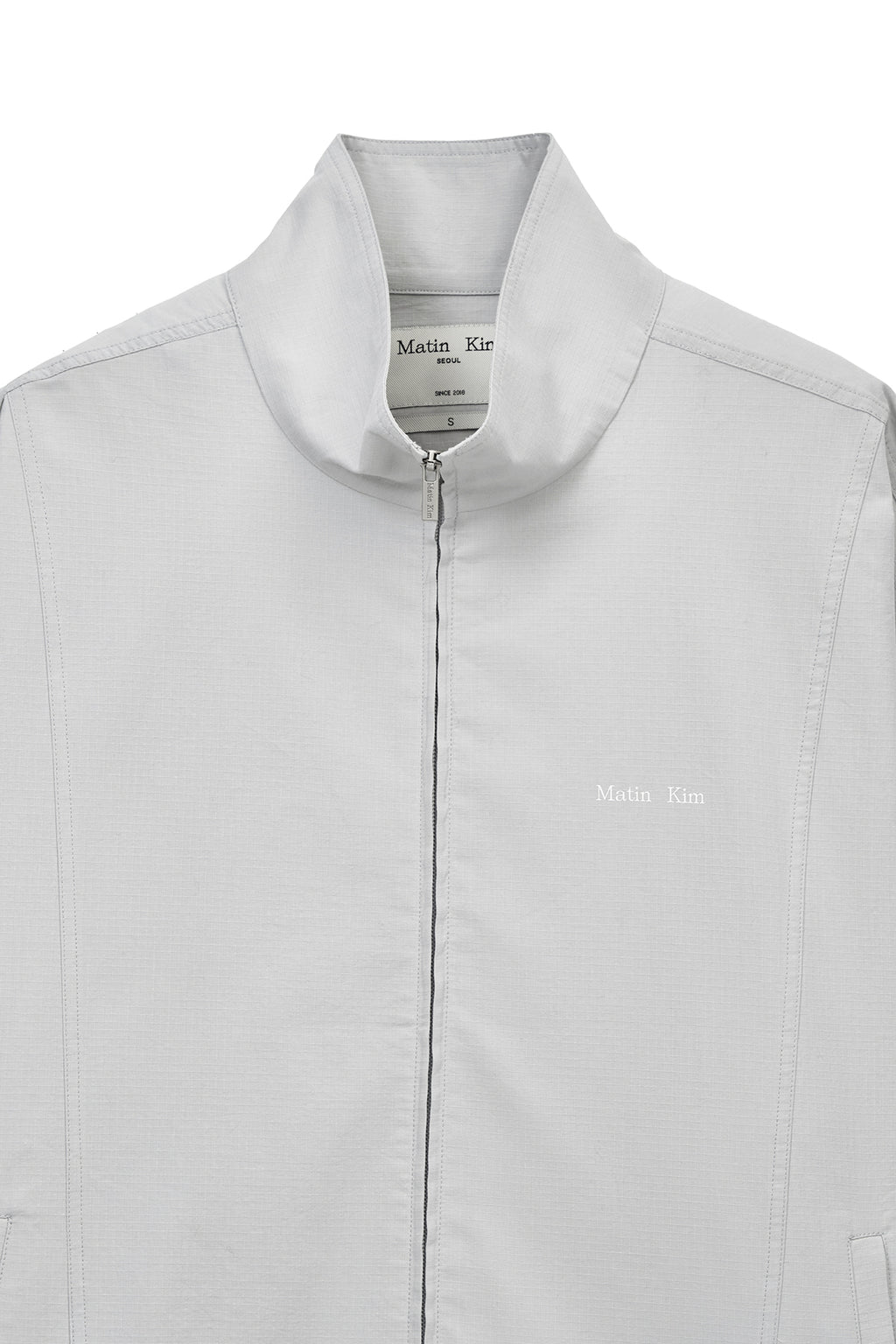 Matin Kim - Back Logo High Neck Jumper (Light Grey) product image 3 | TRAB K-Fashion Australia