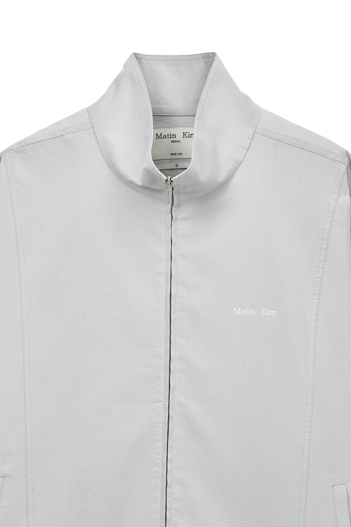 Matin Kim - Back Logo High Neck Jumper (Light Grey) product image 3 | TRAB K-Fashion Australia