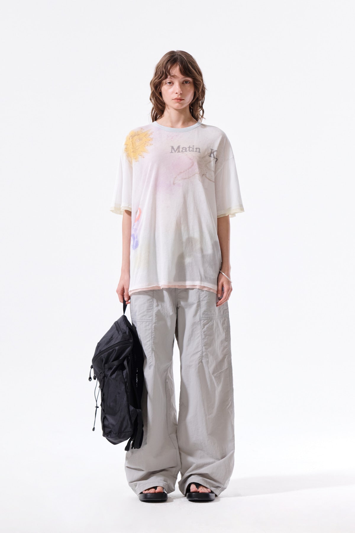 Matin Kim - Multi Panel Parachute Pants (Light Grey) product image 5 | TRAB K-Fashion Australia