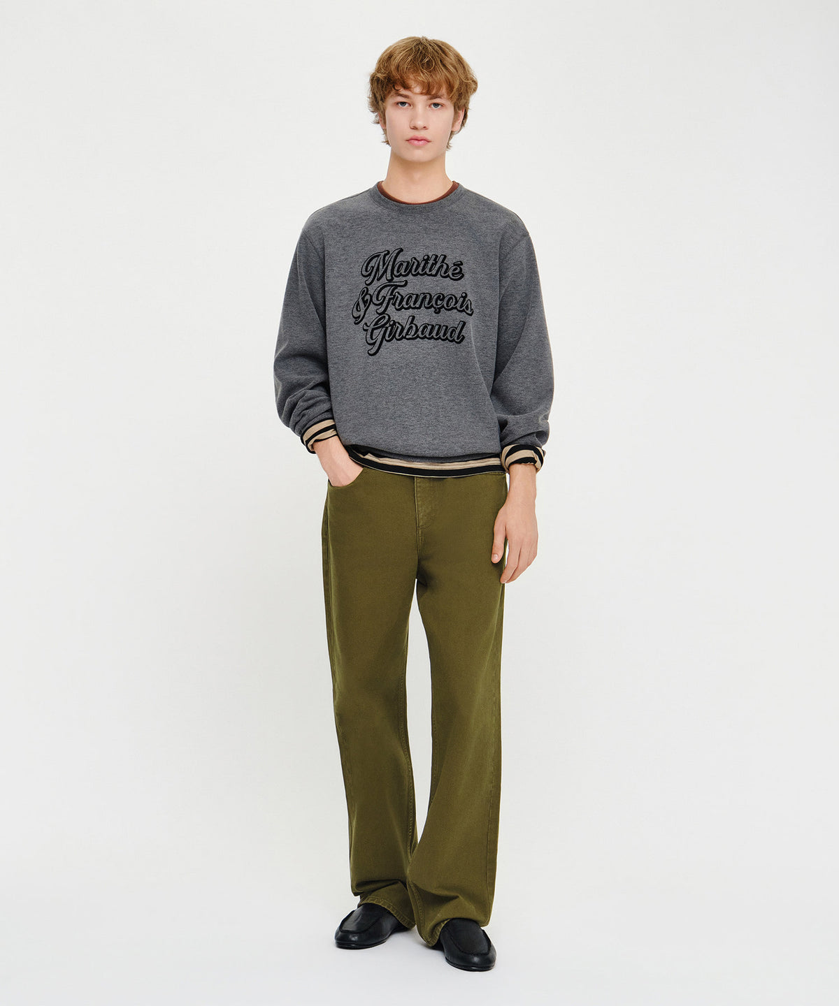 Marithe & Francois Girbaud - Drawing Logo Sakariba Sweatshirt (Heather Charcoal) product image 4 | TRAB K-Fashion Australia