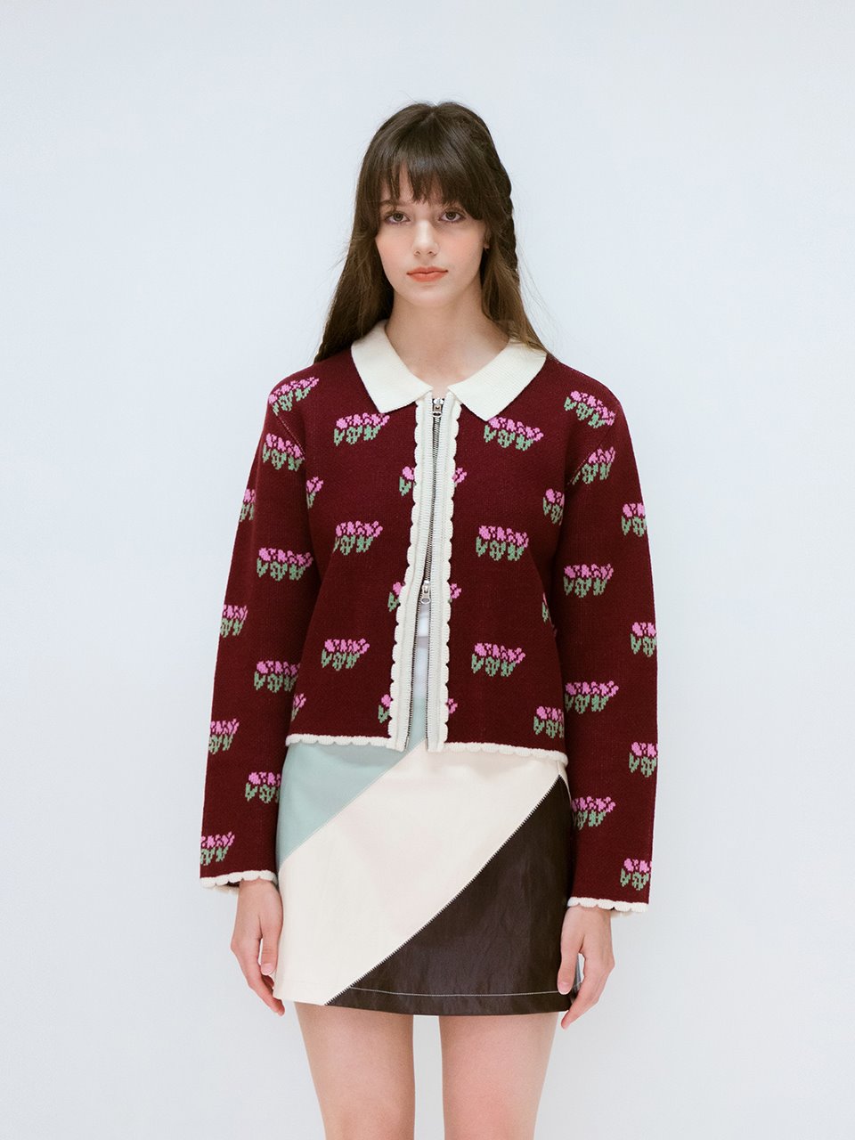 Margarin Fingers - Tulip Knit Zip Up (bg) product image 1 | TRAB K-Fashion Australia
