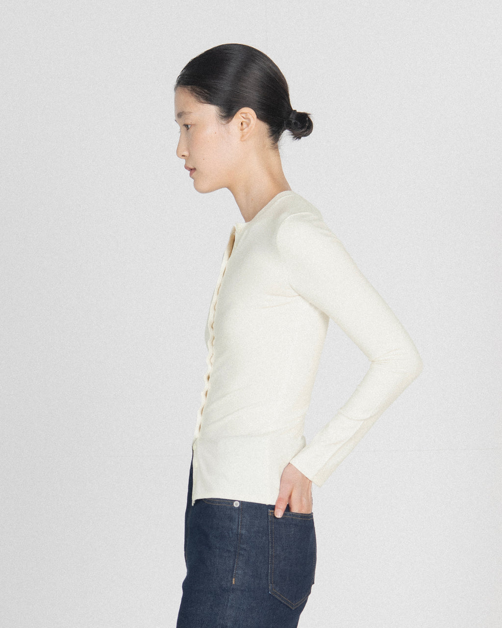 Brownyard - Slim Round Cardigan (Ivory) product image 4 | TRAB K-Fashion Australia