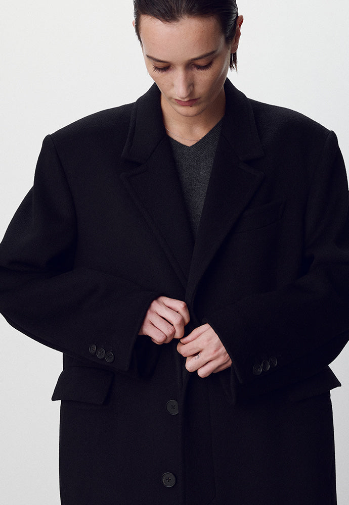 Tonywack - Wool And Cashmere Tailored Single Coat (Black) product image 1 | TRAB K-Fashion Australia
