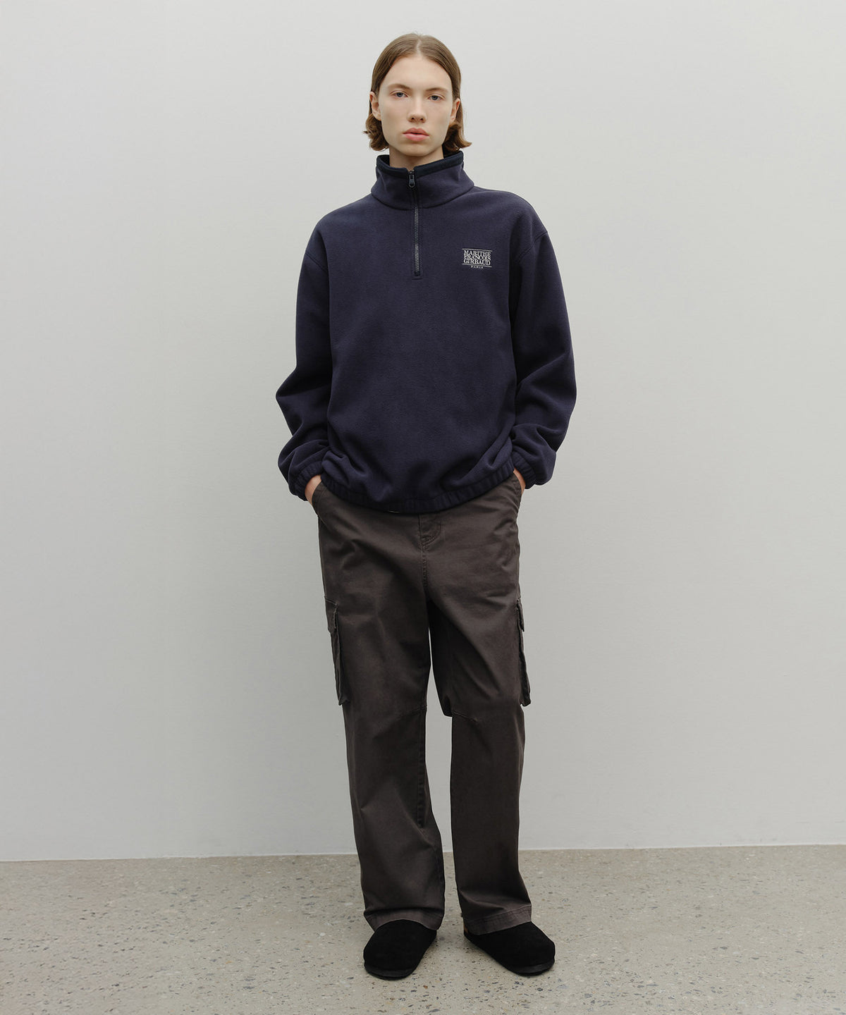 Marithe & Francois Girbaud - Classic Logo Half Neck Fleece Sweatshirt (Navy) product image 5 | TRAB K-Fashion Australia