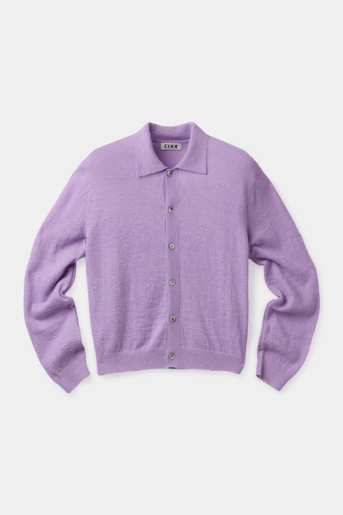 Coor - Hairy Alpaca Blend Collar Cardigan (Light Purple) product image 1 | TRAB K-Fashion Australia