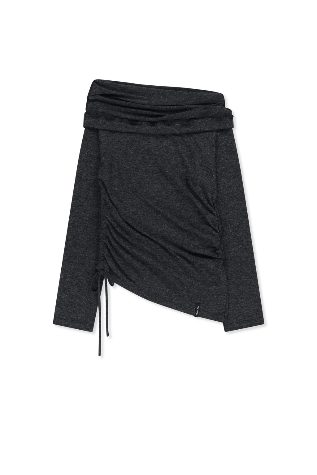 Matin Kim - Asymmetric Side Shirring Top (Charcoal) product image 1 | TRAB K-Fashion Australia