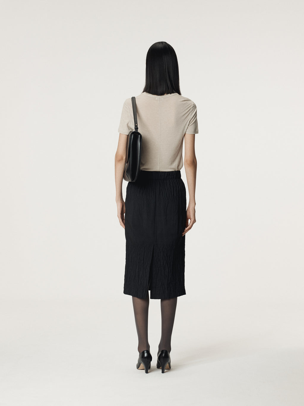 Recto - Wave Jacquard Banding Skirt (Black) product image 4 | TRAB K-Fashion Australia