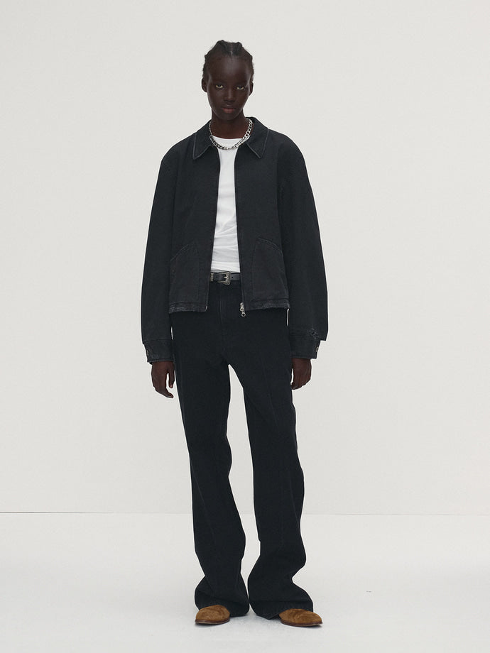 Tonywack - Garment-Dyed Cotton Distressed Mechanic Jacket (Faded Black) product image 1 | TRAB K-Fashion Australia