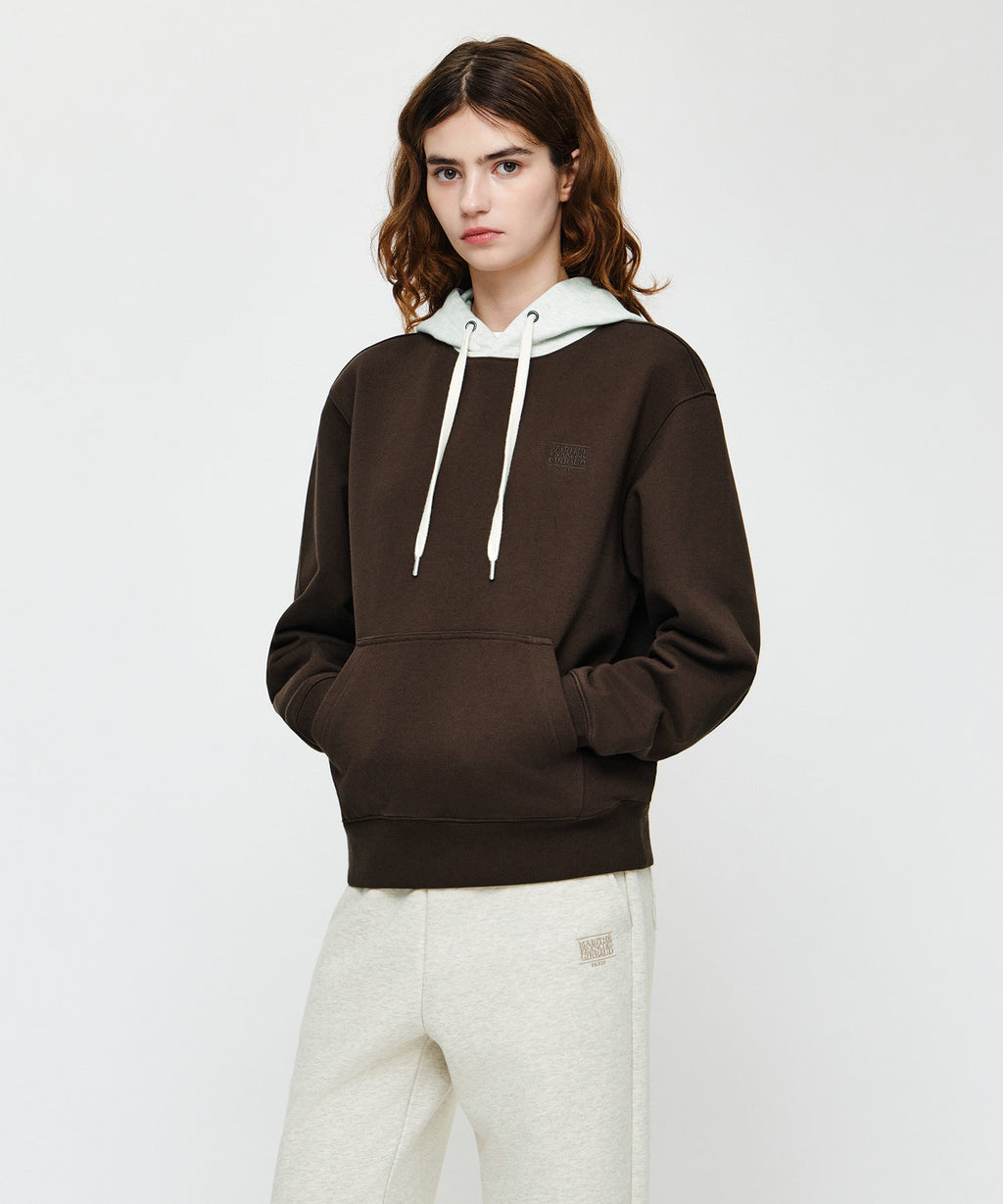 Marithe & Francois Girbaud - Small Classic Logo Embroidery Hoodie (Brown) product image 2 | TRAB K-Fashion Australia