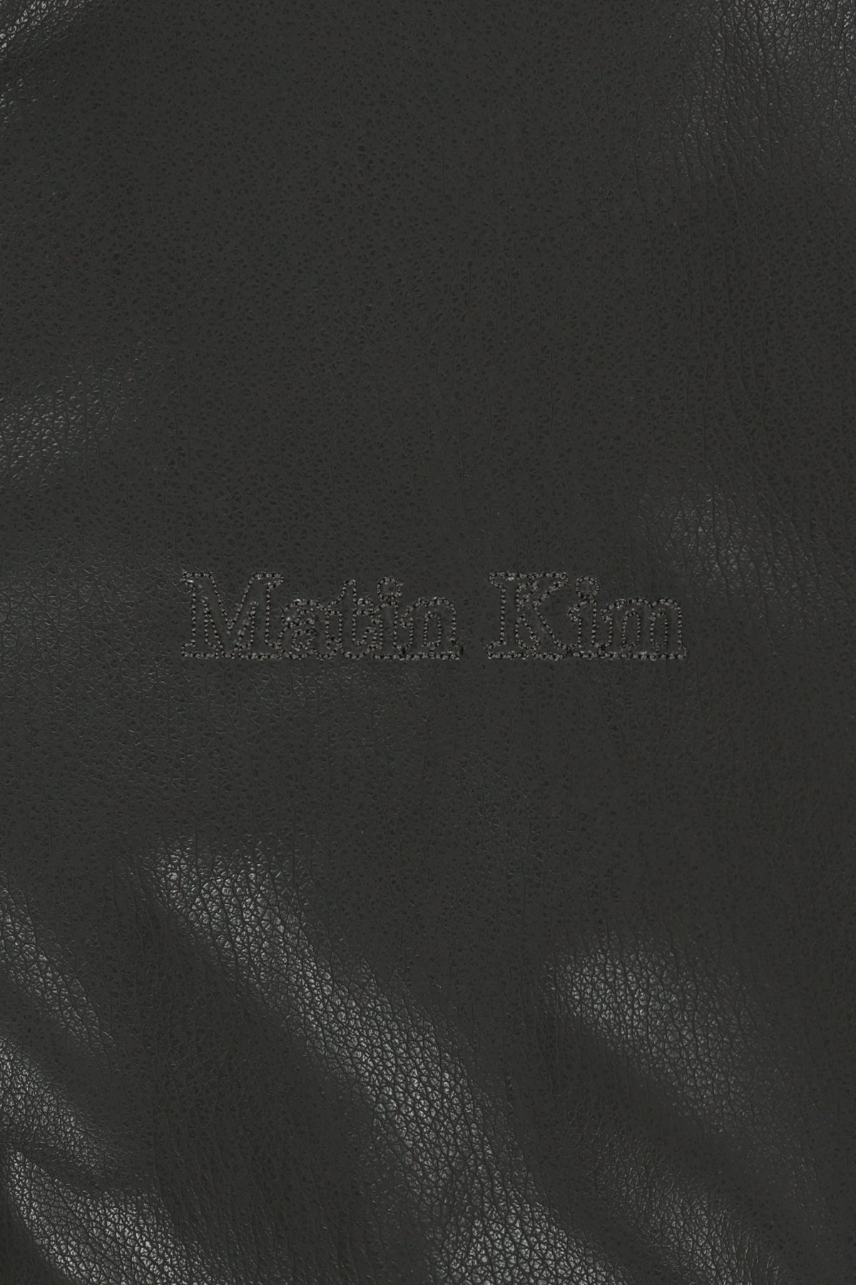 Matin Kim - Small Logo Faux Leather High Neck Jumper (Dark Brown) product image 5 | TRAB K-Fashion Australia