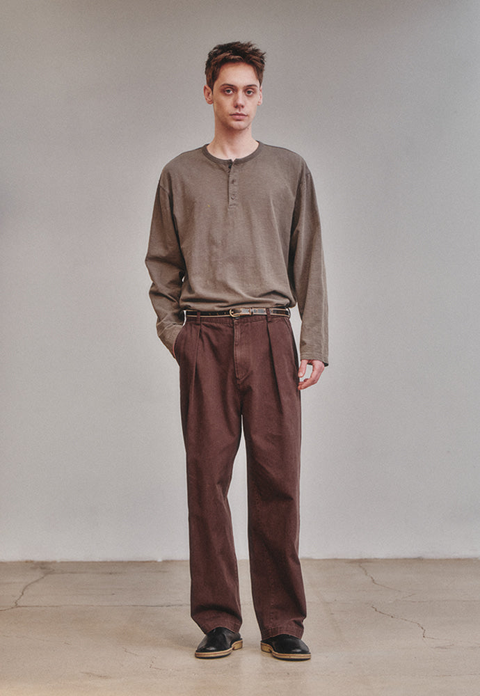Art if acts - Garment Dyed Henley Long Sleeve (Mud Brown) product image 2 | TRAB K-Fashion Australia