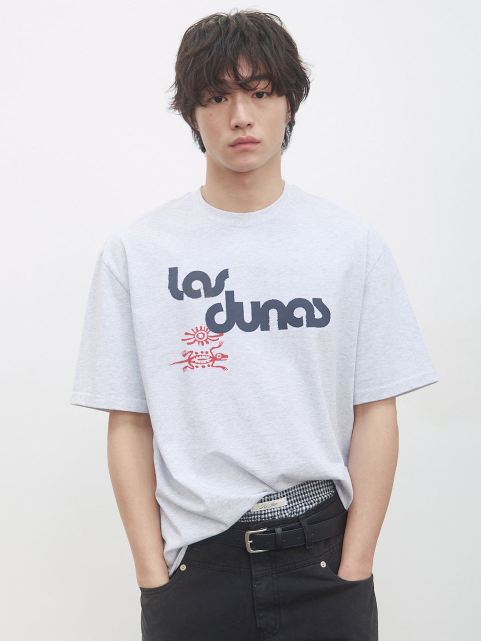 Kijun - Las Dunas Tee (Melange White) product image 1 | TRAB K-Fashion Australia