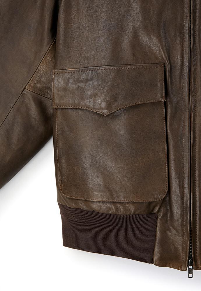 Art if acts - Stand Collar Leather Blouson Italy Vegetable Leather (Cloud Brown) product image 13 | TRAB K-Fashion Australia