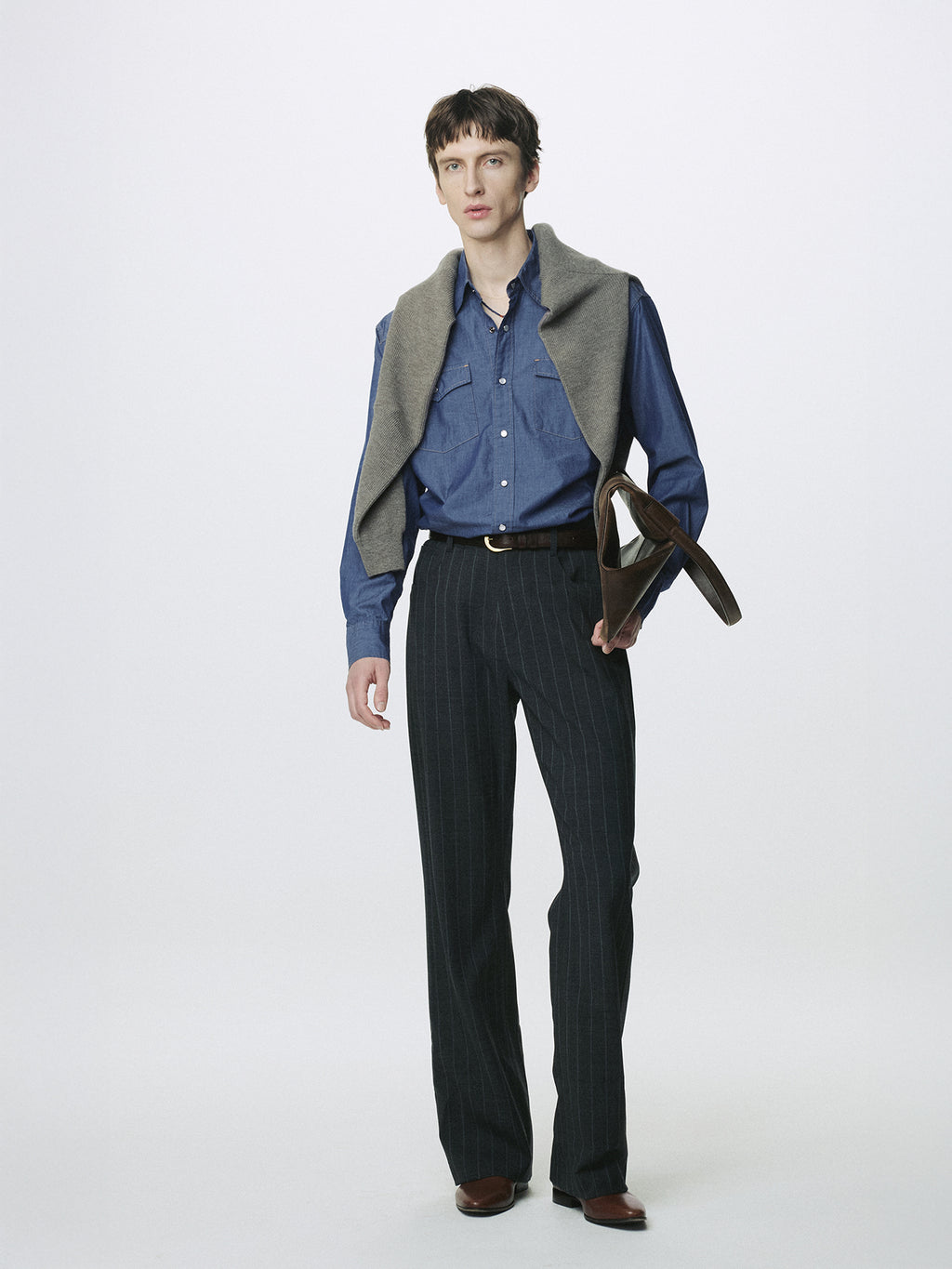 Tonywack - Washed Chambray Western Shirt Italian Fabric (Medium Indigo) product image 6 | TRAB K-Fashion Australia