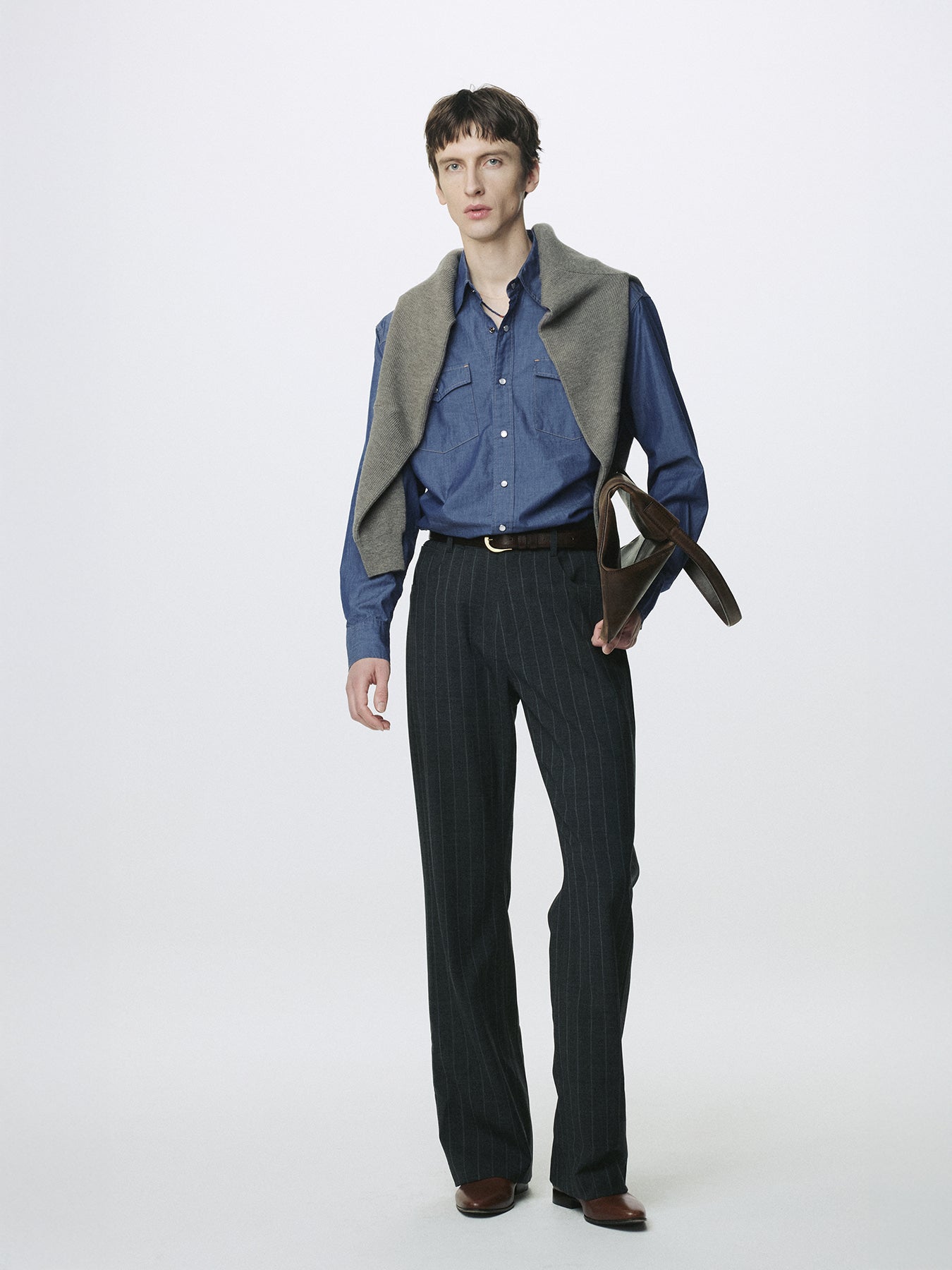 Tonywack - Washed Chambray Western Shirt Italian Fabric (Medium Indigo) product image 6 | TRAB K-Fashion Australia