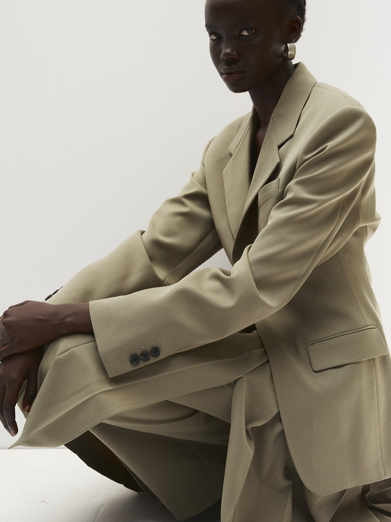 Tonywack - Wool Twill Flared Trousers (Khaki) product image 6 | TRAB K-Fashion Australia