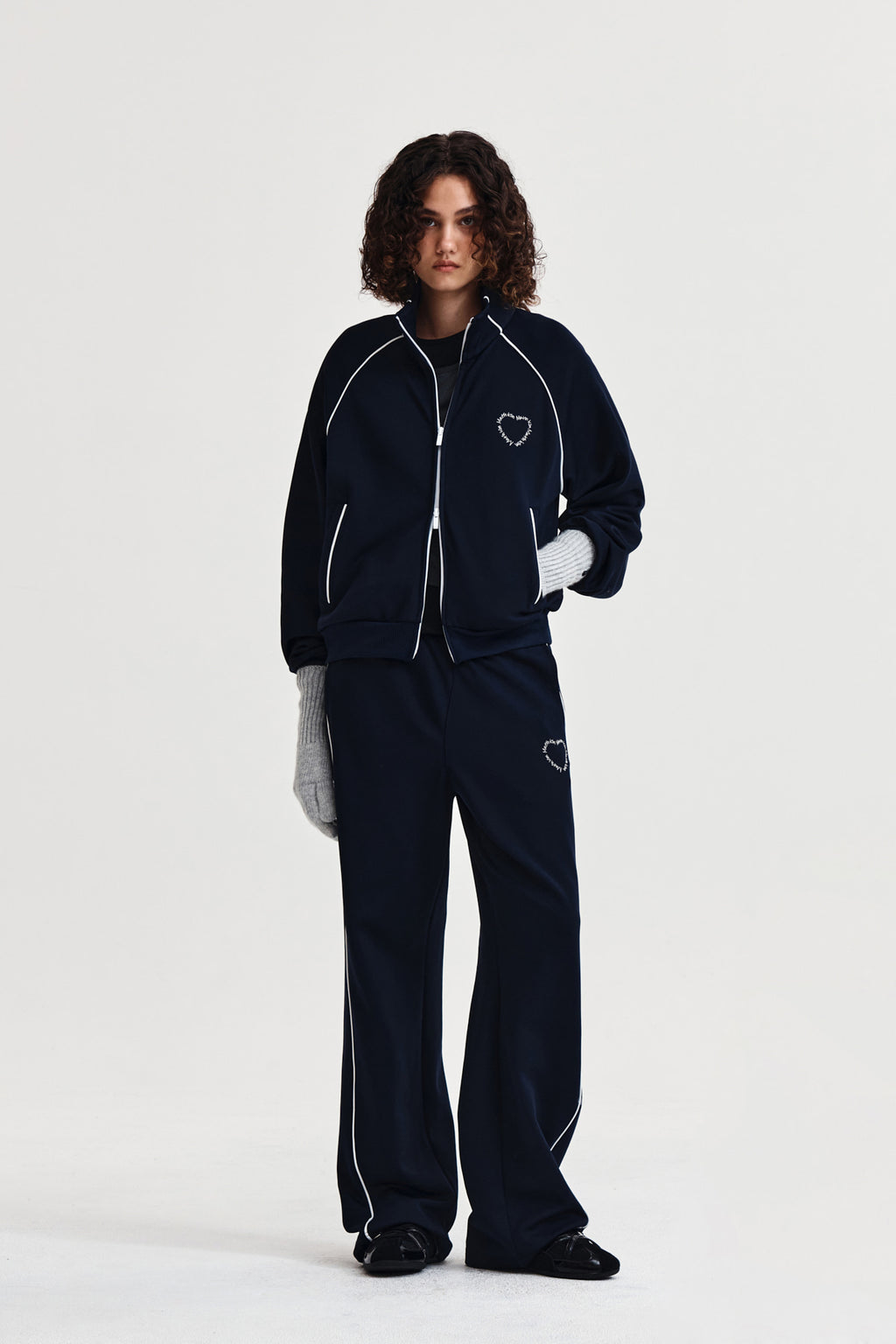 Matin Kim - Heart Logo Track Jumper (Navy) product image 9 | TRAB K-Fashion Australia