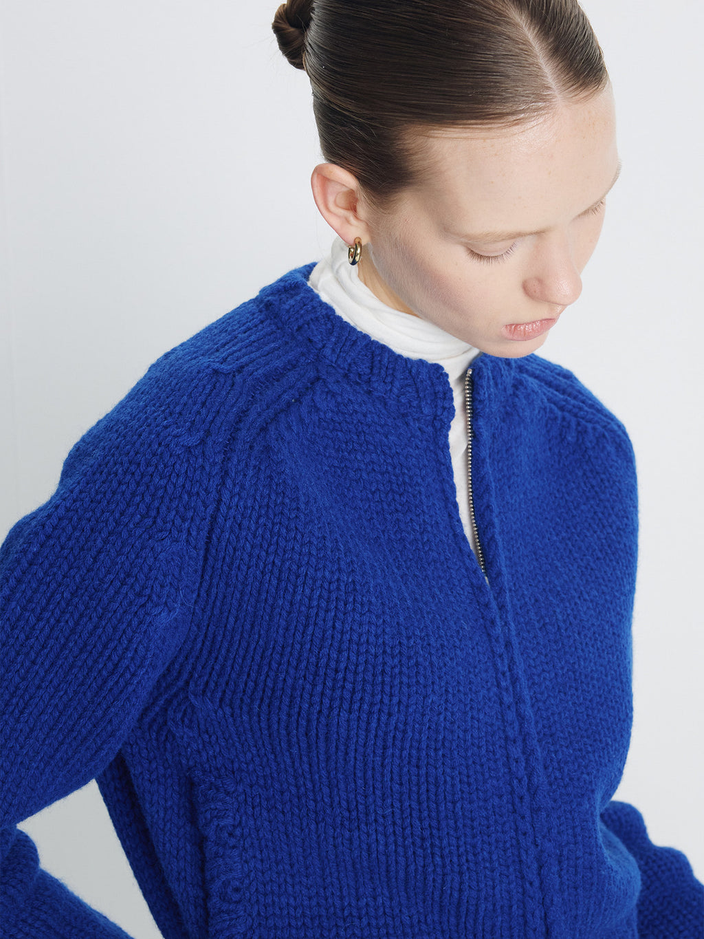 Tonywack - Shetland Wool Knitted Zip Blouson (Royal Blue) product image 6 | TRAB K-Fashion Australia