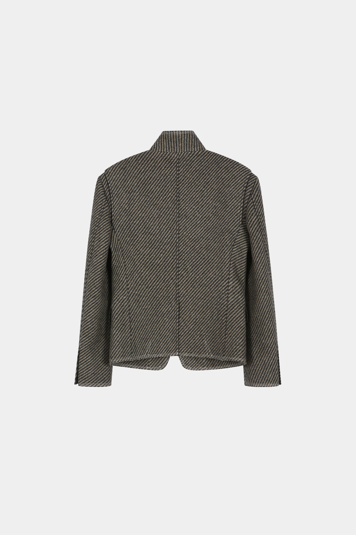 Andersson Bell - Wool Twill Cropped Tailored Jacket (Brown) product image 11 | TRAB K-Fashion Australia