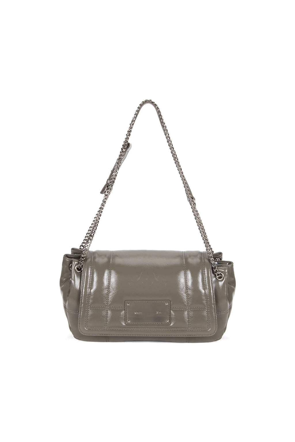 Matin Kim - Glossy Quilting Medium Chain Bag (Grey) product image 1 | TRAB K-Fashion Australia